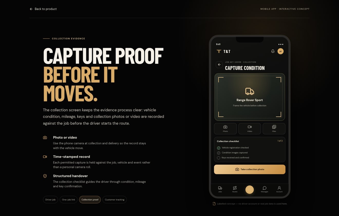 Illustrative driver app concept for vehicle condition and collection photo or video evidence